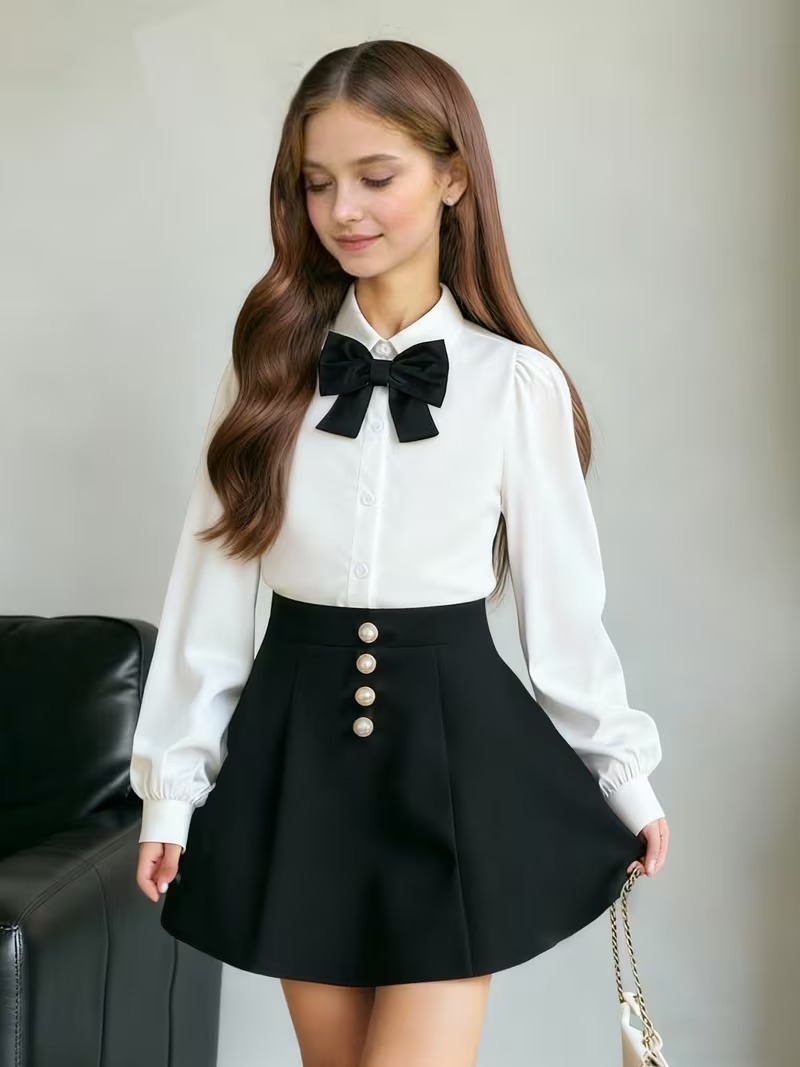 Girls’ Two-Piece School Uniform Outfit