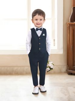 Boys’ Preppy School Uniform 4 Pcs Set