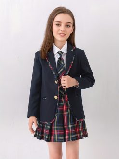 Girls’ 3-Piece British Style School Uniform Set