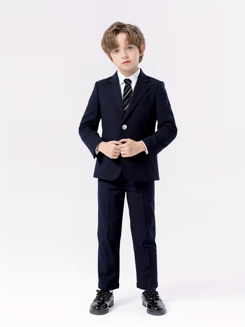 Boys’ 3-Piece British Style School Uniform Suit Set